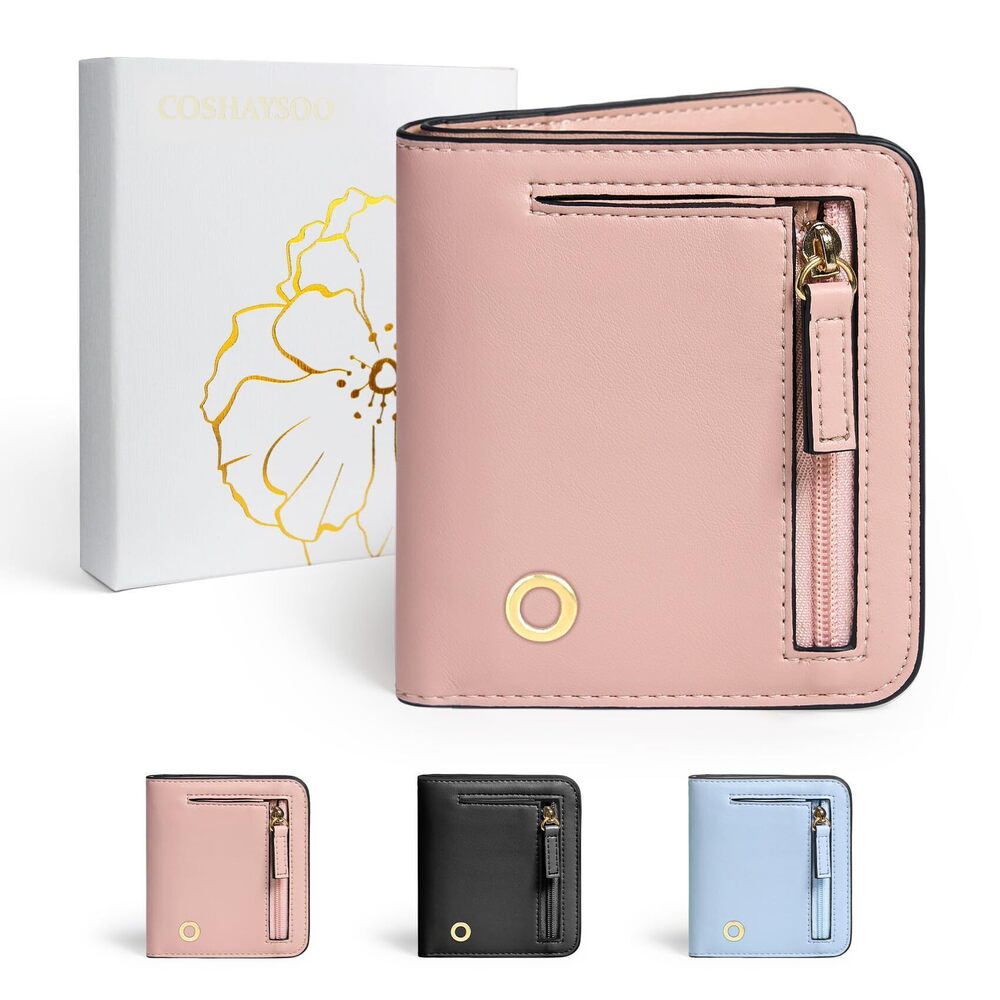 3026 COSHASYOO Initial Letter RFID Small Wallets Monogram Slim Thin Wallet